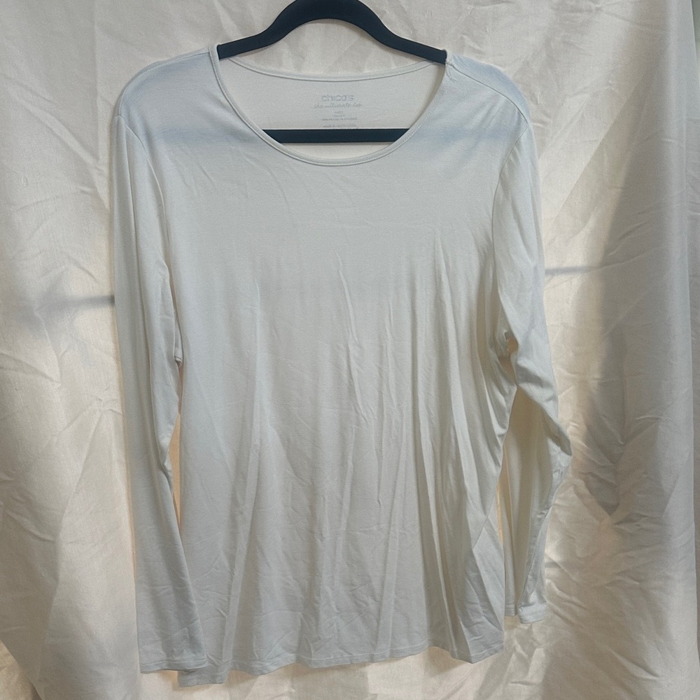 Chico's Soft Cream Long Sleeve Tee